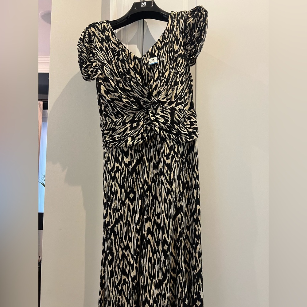 Missoni dress midi size 42, black, beige with hint of green